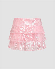 Trifle Ruffled Sequin Skirt