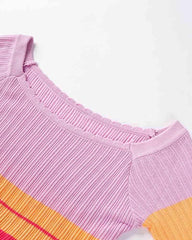 Colors of Summer – Schulterfreies, geripptes Kleid