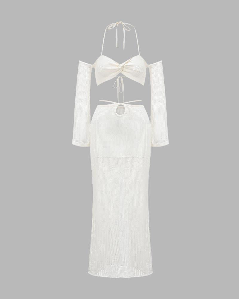 Tenerife Strick-Neckholder-Strick-Koord-Set