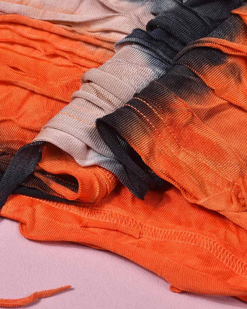 Erisia schulterfreies Kleid mit Handschuhen