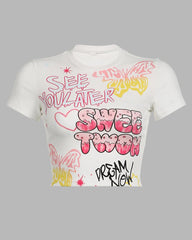 Sweetwon T-Shirt mit Graffiti-Grafik 