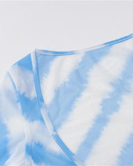 Azure Mist Bralet Mesh-Kleid