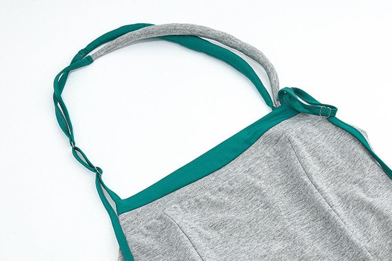 Neckholder-Crop-Top mit Kontrast-Rücken 