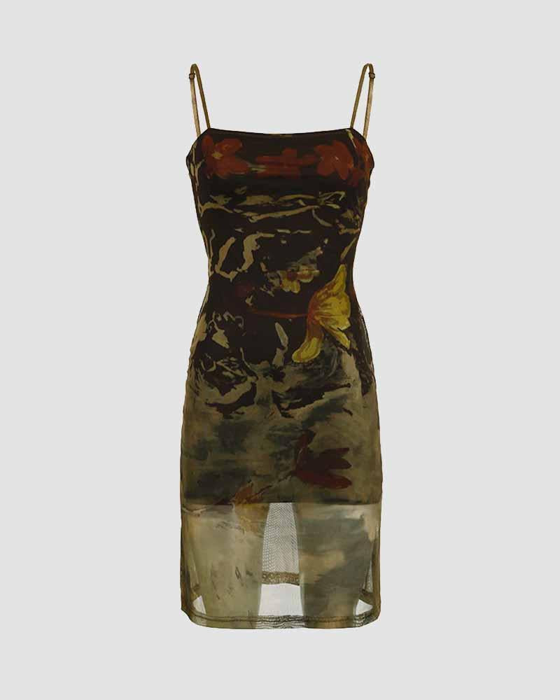 Midnight Garden Mesh-Kleid 