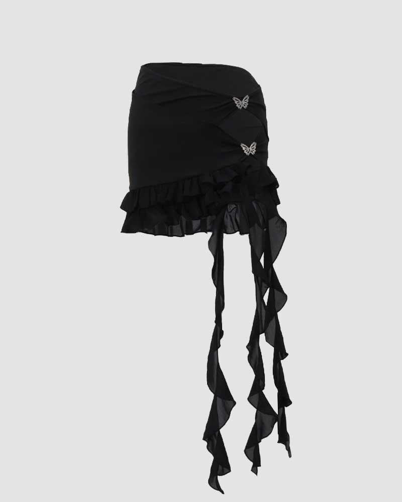 Futures Schmetterlings-Rüschen-Schleifenrock