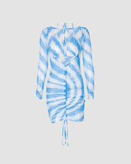 Azure Mist Bralet Mesh-Kleid