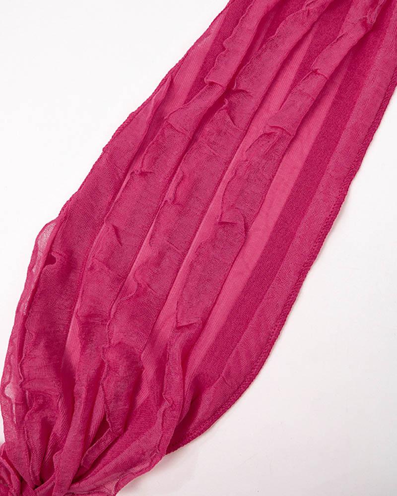 Vortex Blush Rüschen-Tiefausschnittkleid 
