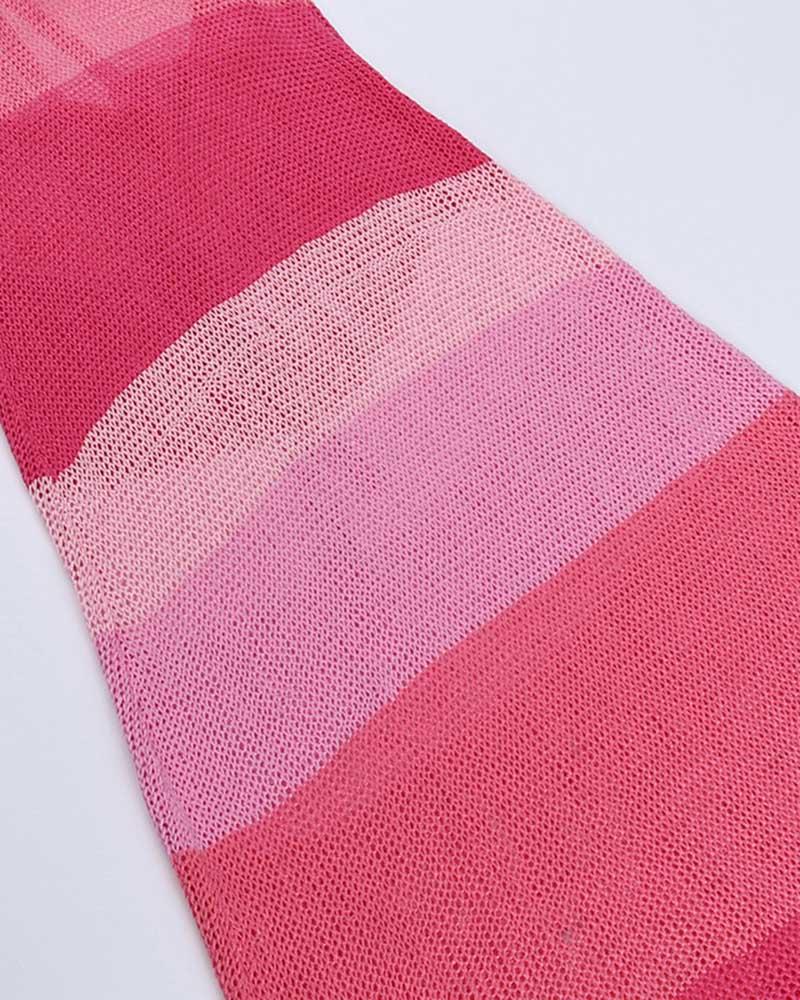 Polyphoe – Strickkleid mit Kontrastmuster 