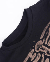 Duster Kurzes T-Shirt mit Ribcage-Grafik 