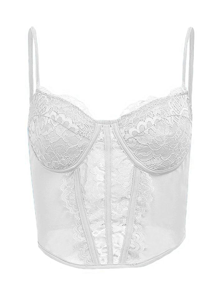 Lace Mesh Embroidery Corset Top
