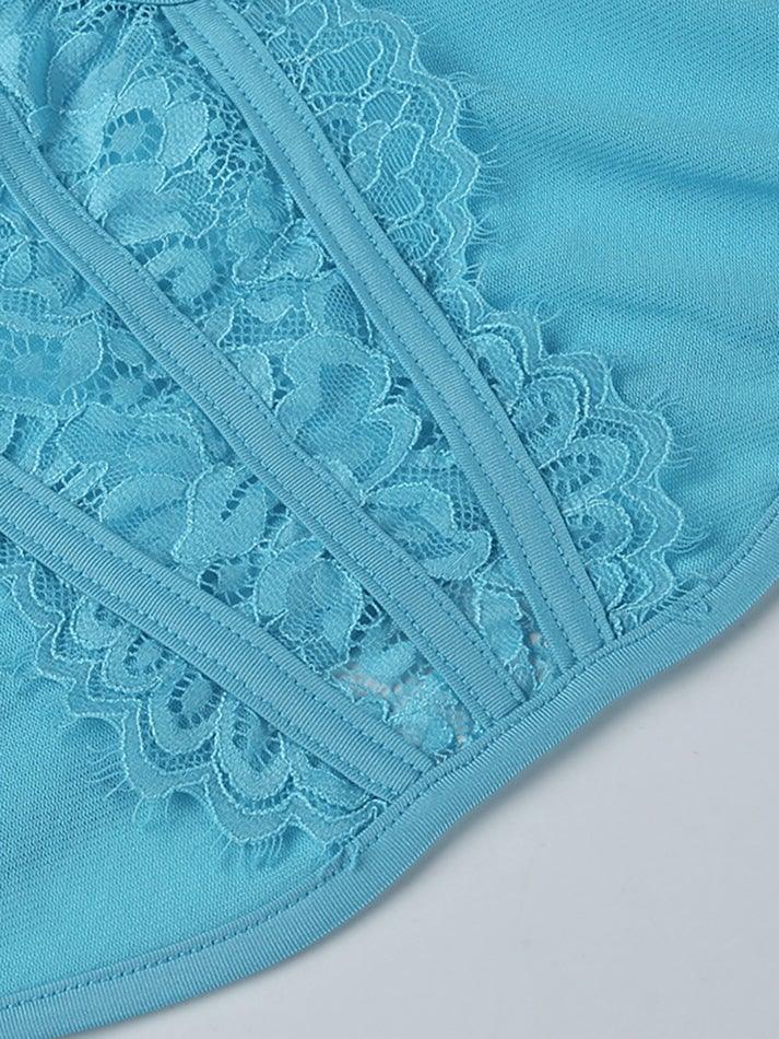 Lace Mesh Embroidery Corset Top