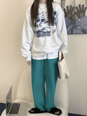 Sweatshirt mit Rundhalsausschnitt und Landschaftsdruck