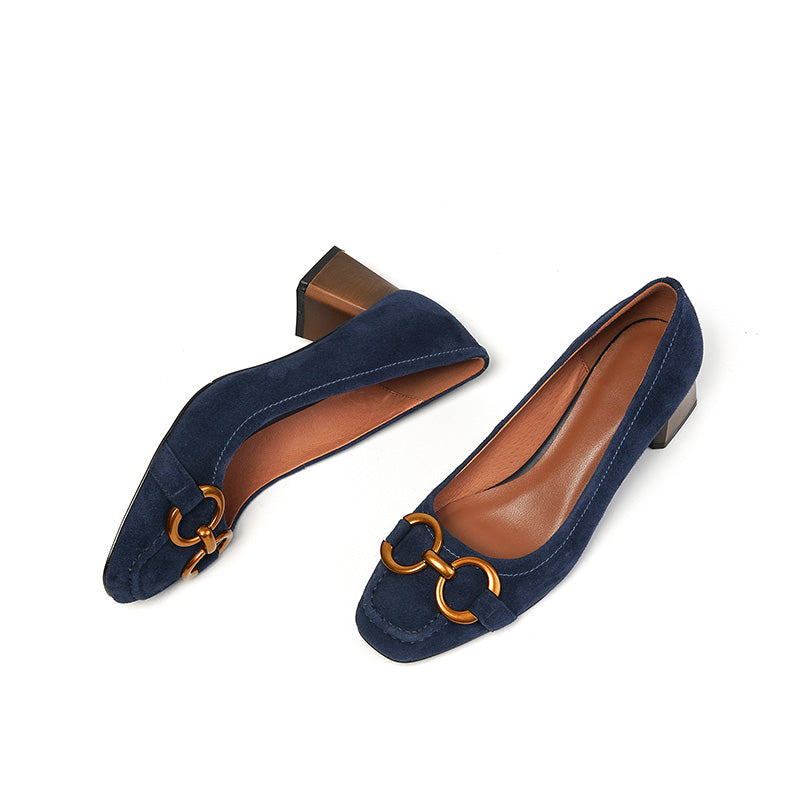 Claire Low Chunky Heel Pumps NEW GEW