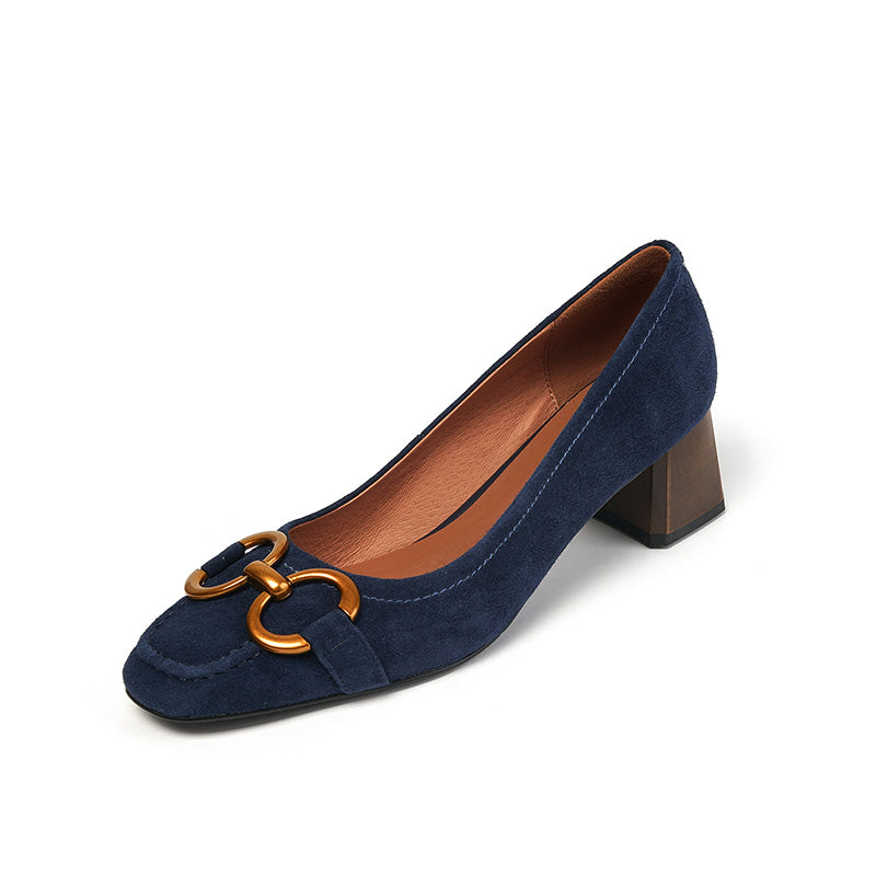 Claire Low Chunky Heel Pumps NEW GEW