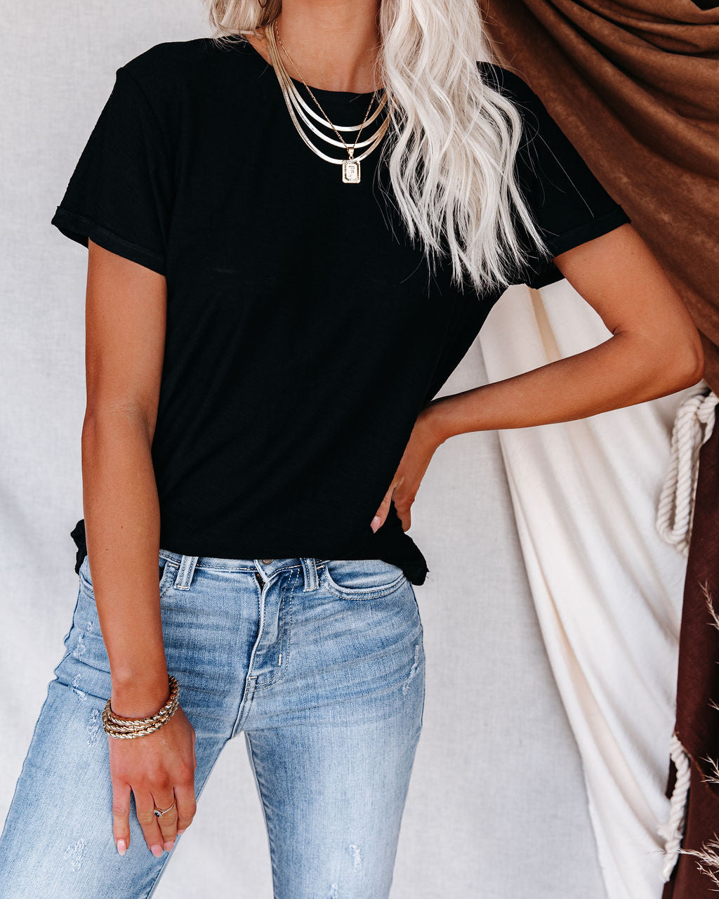 Malibu Crewneck Tee - Black
