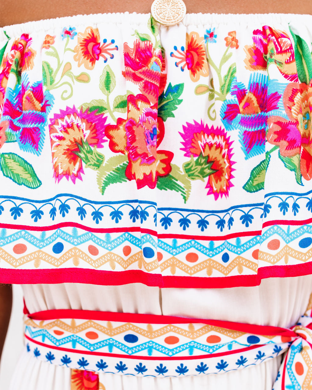 Mamanuca Floral Off The Shoulder Maxi Dress Ins Street