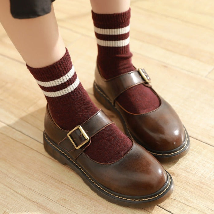 Mary Janes aus Leder mit Vintage-Schnalle