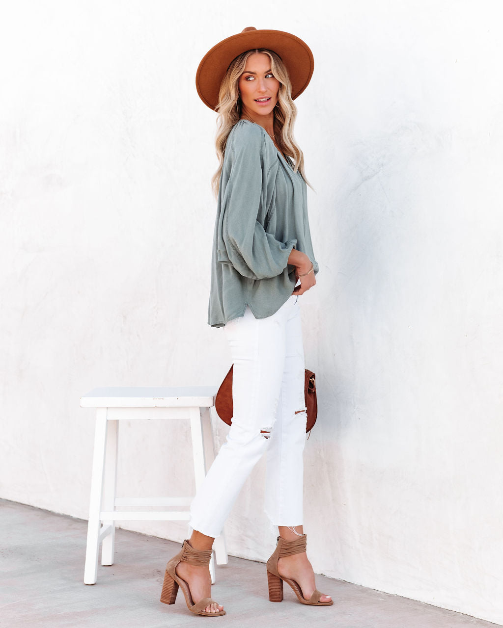 Mendez Washed Dolman Top - Dusty Sage Ins Street