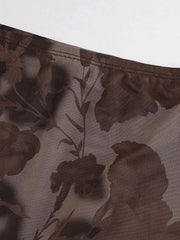 Midirock aus Netzstoff mit Blumenmuster