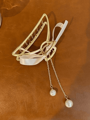 Metal Tassel Pearl Decor Hair Claw