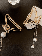 Metal Tassel Pearl Decor Hair Claw