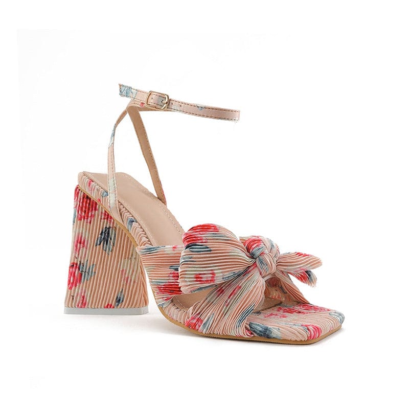 Bow Decor Heeled Sandals