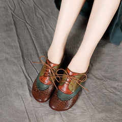 Handgemachte weiche echte Sandalen Multicolor Lace Up Braun