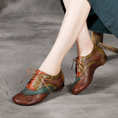 Handgemachte weiche echte Sandalen Multicolor Lace Up Braun