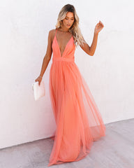 Petal Dust Maxi Dress - Apricot LUXX-001