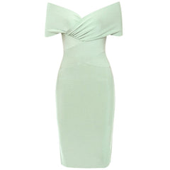 Elegantes, schulterfreies, kurzärmliges Bandage-Kleid