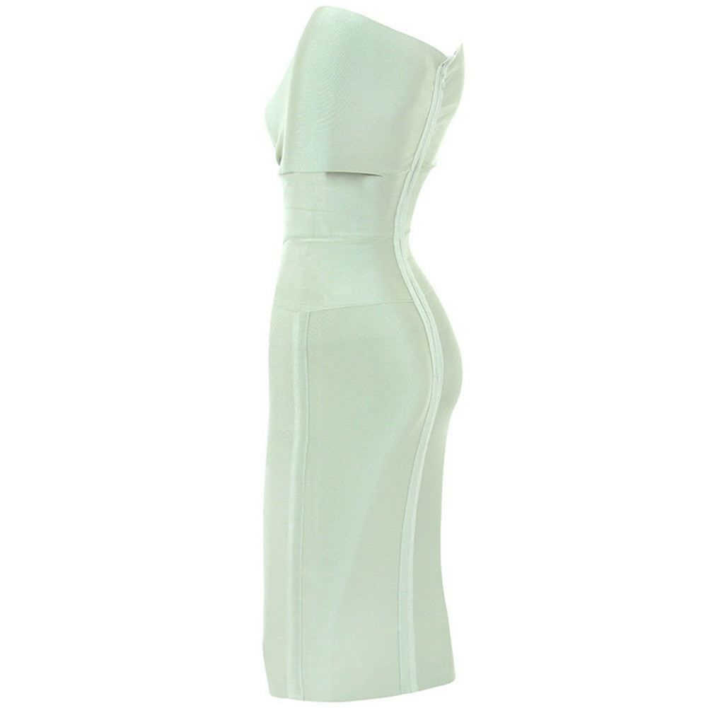 Elegantes, schulterfreies, kurzärmliges Bandage-Kleid