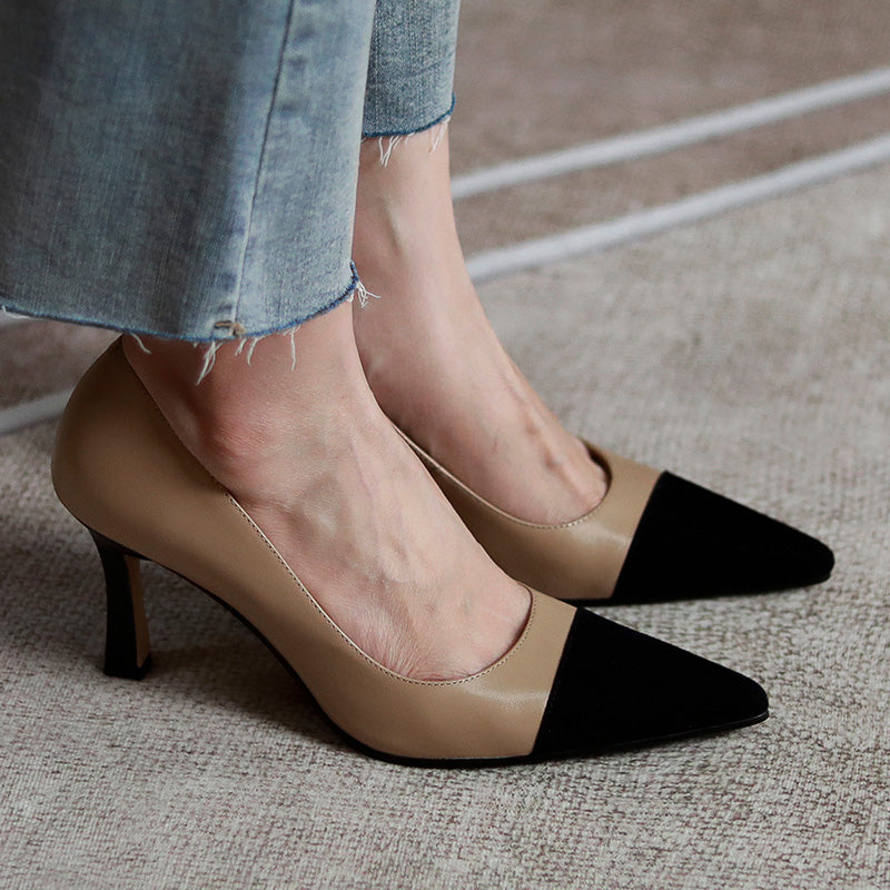 Abby Cap Toe Mid Heel Pumps