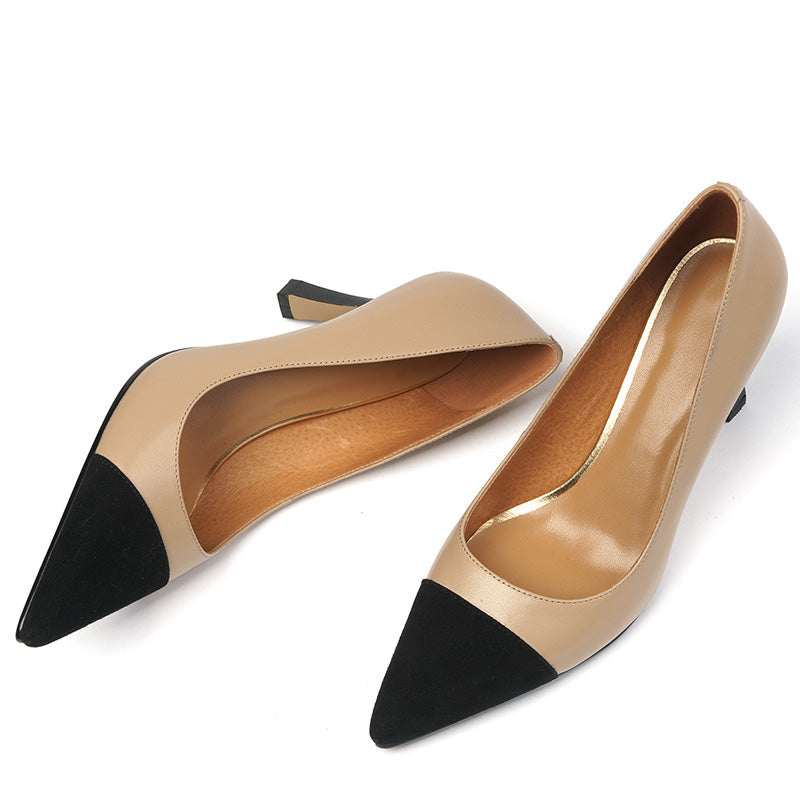 Abby Cap Toe Mid Heel Pumps