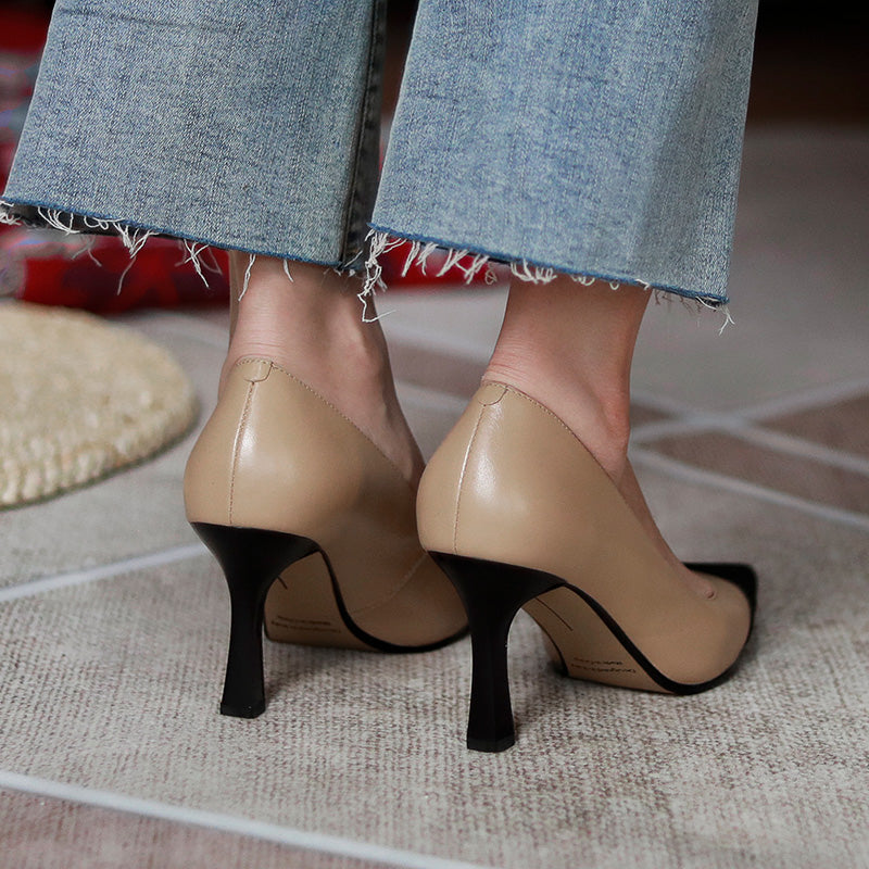 Abby Cap Toe Mid Heel Pumps
