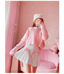 Kawaii Bow Pleated Mini Skort