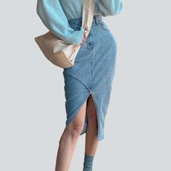 Damen Jeansrock mit Schlitz vorne