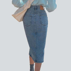 Damen Jeansrock mit Schlitz vorne