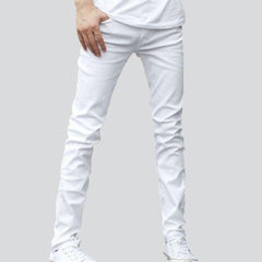 Slim fit men white jeans