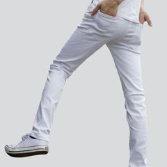 Slim fit men white jeans