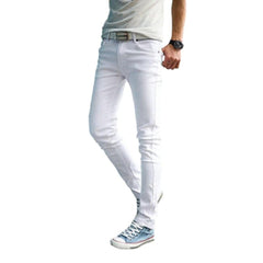 Slim fit men white jeans