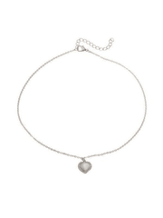 Rhinestone Edge Heart Pendant Necklace