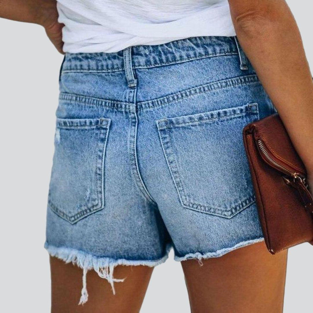 Ripped jeans skirt-shorts