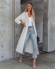 Saskia Pocketed Lightweight Trench Coat - Cream