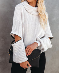 Shoreditch Cotton Blend Zip Sleeve Knit Sweater