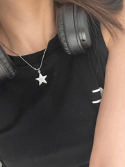 Silver Vintage Star Necklace