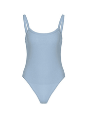 Sleeveless Plain Ribbed Bodysuit
