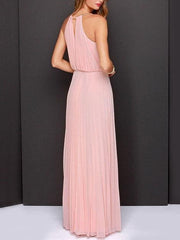 Einfarbiges ärmelloses Off-Shoulder-Kleid