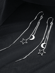 Quastenohrring mit Stern und Mond Dekor