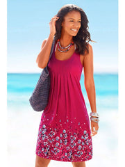 Sleeveless Printed Loose Dress