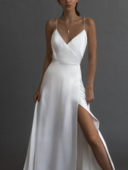 Elegantes Sling-Abendkleid mit V-Ausschnitt 